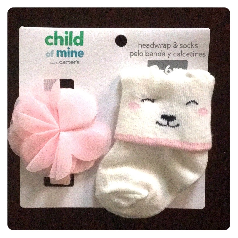 CHILD Of mine head wrap & Socks Sz 0-6 month baby